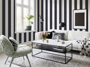 Monochrome stripes add strength and definition.