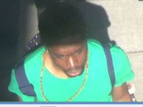 A skateboarder sought in an alleged assault on April 26, 2018 near Queen and University in Toronto.