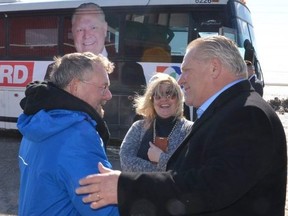 Progressive Conservative Leader Doug Ford tours Albadon Farms near Teeswater on Thursday, April 19, 2018 in Owen Sound, Ont.