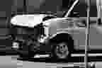 A van with a damaged front-end is shown on a sidewalk after a van mounted a sidewalk crashing into a number of pedestrians in Toronto on Monday, April 23, 2018. THE CANADIAN PRESS/Frank Gunn  