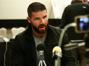 Peterborough native Bobby Roode speaks to international media in a hotel conference room in downtown New Orleans on Friday to promote WrestleMania 34, which takes place on Sunday at the Superdome.