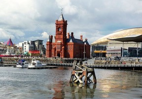 Sometimes called the “Welsh Big Ben,” the landmark Pierhead Building dominates the waterfront in Cardiff’s Docklands district. RICK STEVES PHOTO