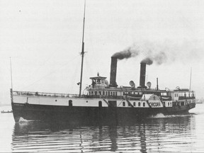 Talented Toronto-born marine artist Rowley Murphy took this beautiful photograph in the summer of 1903 as the well-travelled passenger steamer Chicora made her way from the Port of Toronto to New York State’s popular Olcott Beach, located on the south shore of Lake Ontario, east of the Niagara River.