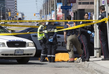 9 people were killed on Yonge Street between Finch and Sheppard in Toronto's North York area after a van struck dozens of people this afternoon,  on Monday April 23, 2018. Stan Behal/Toronto Sun/Postmedia Network