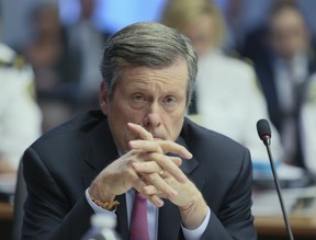 Mayor John Tory at the Toronto Police Services Board on Wednesday April 18, 2018.
