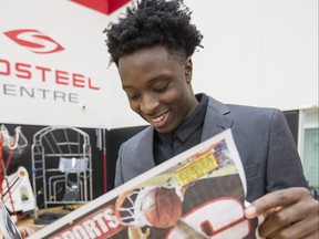 The Raptors first round pick ( 23rd overall) OG Anunoby was at the Biosteel Centre on Friday June 23, 2017. Craig Robertson/Toronto Sun/Postmedia Network