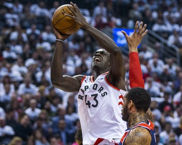 Toronto Raptors Pascal Siakam during Eastern Conference Playoff Game 1 first half action against Washington Wizards at the Air Canada in Toronto, Ont. on Saturday April 14, 2018. Ernest Doroszuk/Toronto Sun/Postmedia Network