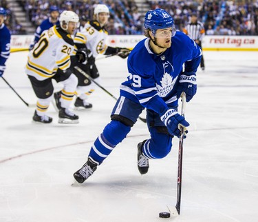Toronto Maple Leafs William Nylander during third period Round 1 Game 3 action against Boston Bruins at the Air Canada Centre in Toronto, Ont. on Monday April 16, 2018. Ernest Doroszuk/Toronto Sun/Postmedia Network
