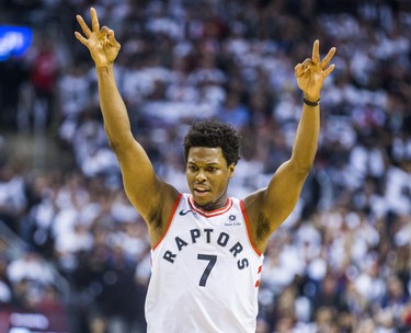 Toronto Raptors Kyle Lowry during 1st half action against the Washington Wizards in Game 2 of the Eastern Conference - First Round at the Air Canada Centre in Toronto, Ont. on Tuesday April 17, 2018. Ernest Doroszuk/Toronto Sun/Postmedia Network