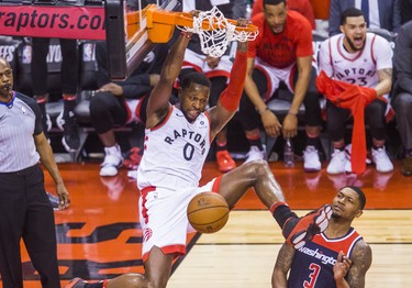 Toronto Raptors C.J. Miles during 1st half action against the Washington Wizards in Game 2 of the Eastern Conference - First Round at the Air Canada Centre in Toronto, Ont. on Tuesday April 17, 2018. Ernest Doroszuk/Toronto Sun/Postmedia Network
