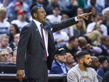 Toronto Raptors head coach Dwane Casey during 2nd half action against the Washington Wizards in Game 2 of the Eastern Conference - First Round at the Air Canada Centre in Toronto, Ont. on Tuesday April 17, 2018. Ernest Doroszuk/Toronto Sun/Postmedia Network