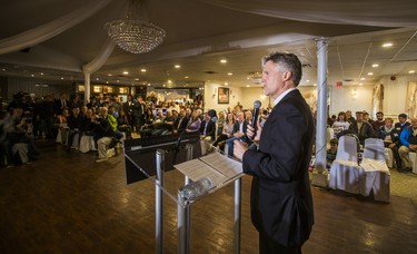 Ontario PC candidate for Ajax, Rod Phillips, addresses supporters at a campaign rally at La Roya Banquet Hall in Ajax, Ont. on Wednesday April 18, 2018. Ernest Doroszuk/Toronto Sun/Postmedia Network