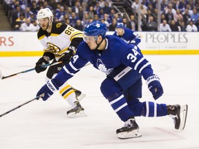Toronto Maple Leafs forward Auston Matthews during Game 4 against the Boston Bruins at the Air Canada Centre on April 19, 2018