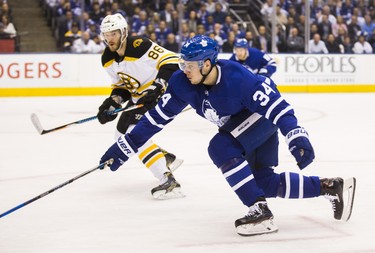 Toronto Maple Leafs Auston Matthews during first period Round 1 Game 4 playoff action against the Boston Bruins at the Air Canada Centre in Toronto, Ont. on Thursday April 19, 2018. Ernest Doroszuk/Toronto Sun/Postmedia Network