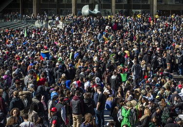 Crowds gather for a cannabis themed gathering at 420 Toronto 2018 at Nathan Phillips Square in Toronto, Ont.  on Friday April 20, 2018. Ernest Doroszuk/Toronto Sun/Postmedia Network