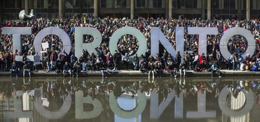 Crowds gather for a cannabis themed gathering at 420 Toronto 2018 at Nathan Phillips Square in Toronto, Ont.  on Friday April 20, 2018. Ernest Doroszuk/Toronto Sun/Postmedia Network