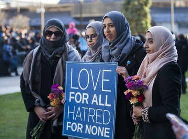 A positive before the start of the #TorontoStrong Vigil at Mel Lastman Square in Toronto, Ont. on Sunday April 29, 2018. The event brought people together following the van attack that left 10 people dead. Ernest Doroszuk/Toronto Sun/Postmedia Network