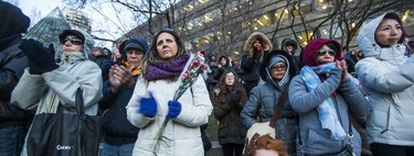 #TorontoStrong Vigil at Mel Lastman Square in Toronto, Ont. on Sunday April 29, 2018. The event brought people together following the van attack that left 10 people dead. Ernest Doroszuk/Toronto Sun/Postmedia Network