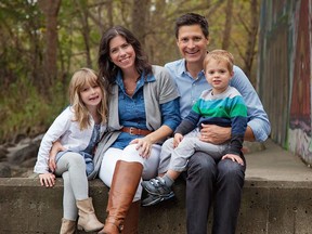 Dan Webber, Ontario PC candidate for Waterloo, his wife Shannon and two children, Maya, 6, and Gabriel 3