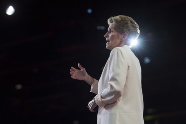 Ontario Premier Kathleen Wynne speaks during the federal Liberal national convention in Halifax on Friday, April 20, 2018. THE CANADIAN PRESS/Darren Calabrese ORG XMIT: DBC108