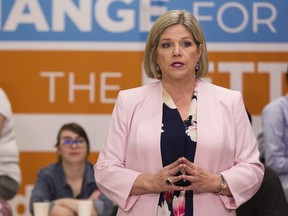Ontario NDP Leader Andrea Horwath unveils her Southwestern Ontario Strategy in London Ont. Tuesday, May 15, 2018. THE CANADIAN PRESS/ Geoff Robins