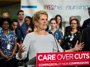 Ontario Liberal leader Kathleen Wynne at Sick Kids Hospital on Thursday, May 10, 2018. Aaron Vincent Elkaim/The Canadian Press