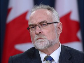 Auditor General Michael Ferguson holds a press conference at the National Press Theatre in Ottawa on Tuesday, Nov. 21, 2017, regarding his 2017 Fall Report. THE CANADIAN PRESS/Sean Kilpatrick