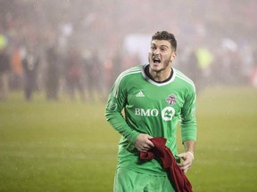 Toronto FC keeper Alex Bono got called up to the American national team and started in goal in a 3-0 demolition of Bolivia on Monday night. (THE CANADIAN PRESS/PHOTO)