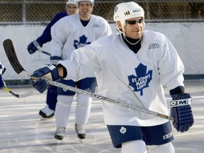 Longtime pro hockey player David Ling skates with the St. John's Maple Leafs in 2004