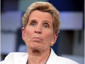 Liberal Leader Kathleen Wynne speaks after the Provincial leaders debate at the City building at Yonge Dundas Sq in Toronto, Ont. on Monday May 7, 2018. Dave Abel/Toronto Sun/Postmedia Network