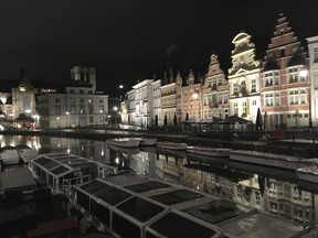 An evening stroll along the canal in the heart of Ghent, Belgium, is breathtaking.
