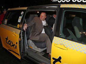 Gerard Gallant, former Florida Panthers head coach, gets into a cab after being relieved of his duties following an NHL game against the Carolina Hurricanes on Nov. 27, 2016