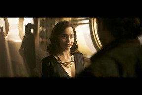 Emilia Clarke’s Qi’ra in a scene from Solo: A Star Wars Story.
