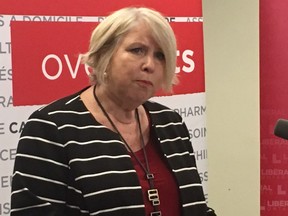 Liberal campaign co-chair Deb Matthews talks about a Doug Ford audio on Thursday, May 24, 2018. (Antonella Artuso/Toronto Sun)