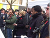 Ontario NDP Leader Andrea Horwath appearing to be distracted by her phone during an undated Remembrance Day event.