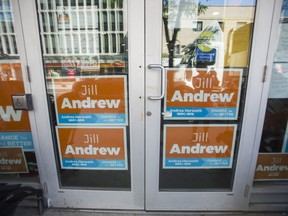 Campaign offices of Ontario NDP candidate Jill Andrew on Yonge St., at St. Clair Ave. on Wednesday. Ernest Doroszuk/Toronto Sun