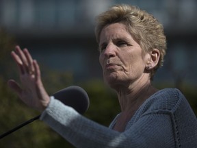 Ontario Liberal Leader Kathleen Wynne makes a policy announcement in Toronto, on Friday May 18, 2018.