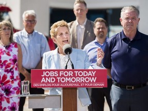 Ontario Liberal Leader Kathleen Wynne holds a campaign stop in Oakville, Ont., on Tuesday, May 29, 2018. THE CANADIAN PRESS/Nathan Denette