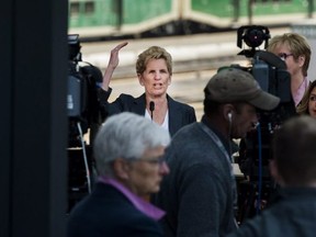 Ontario Liberal Leader Kathleen Wynne makes a campaign stop in Toronto on Wednesday, May 23, 2018. THE CANADIAN PRESS/Nathan Denette