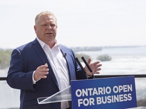 Ontario PC Leader Doug Ford speaks during a campaign stop in Niagara Falls on Monday. Tara Walton/The Canadian Press