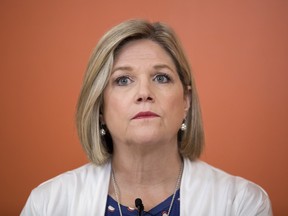 Ontario NDP Leader Andrea Horwath attends a discussion with health care professionals during a campaign stop in Toronto on Thursday, May 24, 2018. THE CANADIAN PRESS/Chris Young ORG XMIT: chy103
