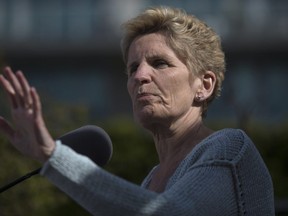 Ontario Liberal Leader Kathleen Wynne makes a policy announcement in Toronto, on Friday May 18, 2018. THE CANADIAN PRESS/Chris Young