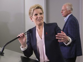 Ontario Liberal Leader Kathleen Wynne makes an announcement at the Mothers Against Drunk Driving office in Toronto on Tuesday, May 22, 2018. Chris Young/The Canadian Press
