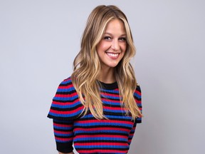 In this Jan. 15, 2018, file photo, Melissa Benoist poses for a portrait during the 2018 Television Critics Association Winter Press Tour in Pasadena, Calif. Benoist, who stars in The CW’s hit show, “Supergirl”, will make her Broadway debut as Carole King in Broadway’s hit, "Beautiful—The Carole King Musical." She will play a limited run through Aug. 4. (Photo by Willy Sanjuan/Invision/AP, File)