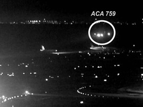 Air Canada Flight 759 is seen narrowly avoiding disaster at San Francisco International Airport on July 7, 2017.