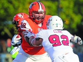 Offensive lineman Ryan Hunter could join the Argos if he fails to crack the NFL’s Kansas City Chiefs. BOWLING GREEN STATE UNIVERSITY/PHOTO