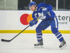Toronto Maple Leafs forward Ben Smith during practice at the MasterCard Centre on Feb. 24, 2017