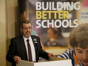 Sam Hammond, President of the Elementary Teachers'  Federation of Ontario speaks to media about his meeting with the education minister on mental health issue is schools on Tuesday January 17, 2017. Michael Peake/Toronto Sun/Postmedia Network