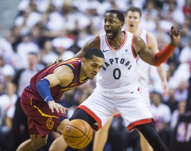 Toronto Raptors CJ Miles during 1st half action against Cleveland Cavaliers in Eastern Conference Semifinals at the Air Canada Centre Jordan Clarkson at the Air Canada Centre in Toronto, Ont. on Tuesday May 1, 2018. Ernest Doroszuk/Toronto Sun/Postmedia Network