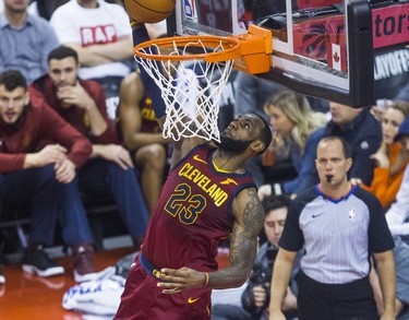 Toronto Raptors during 1st half action against Cleveland Cavaliers LeBron James in Eastern Conference Semifinals at the Air Canada Centre at the Air Canada Centre in Toronto, Ont. on Tuesday May 1, 2018. Ernest Doroszuk/Toronto Sun/Postmedia Network